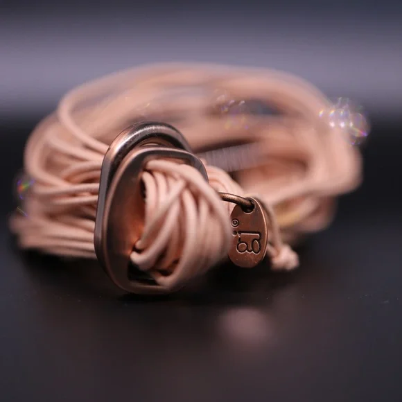 Gillian Julius Blush Copper Tubes Two - Tone Diamond Balls Bracelet